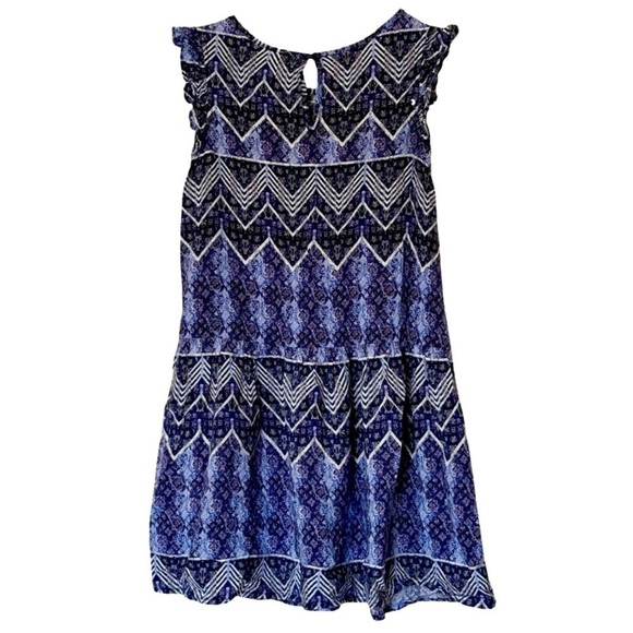 OSHKOSH • Stylish Blue Patterned Kids Dress Summer Ruffle - Picture 2 of 3